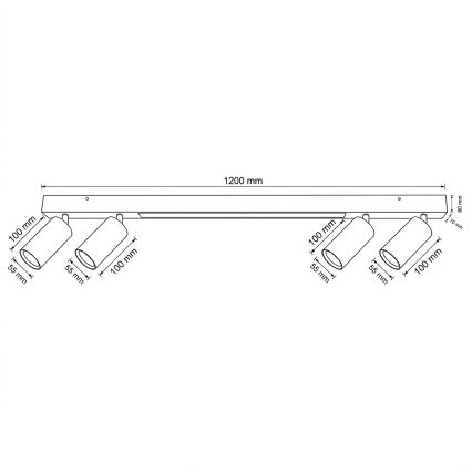 Brilagi - LED-Deckenstrahler SELE 4xGU10/30W/230V + LED/25W weiß