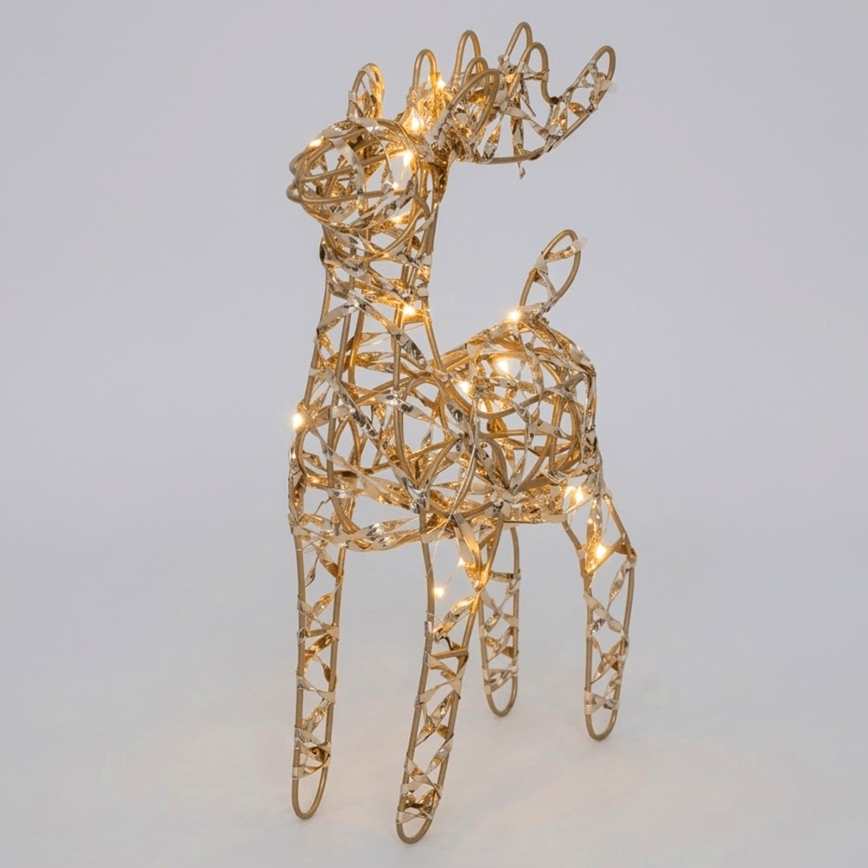 BRILAGI - décoration de Noël LED/3xAA 32 cm renne blanc chaud/doré