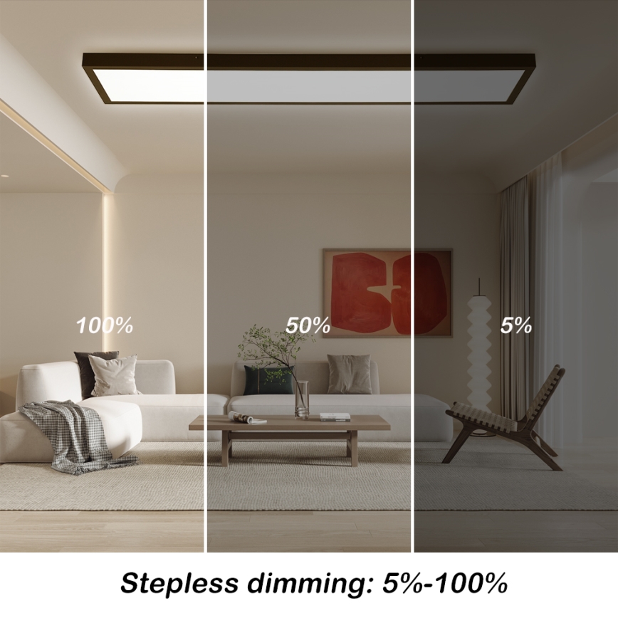 Brilagi - Dimmable Lampada da Bagno da Soffitto FRAME SMART LED/50W/230V 30x120 cm 3000-6000K IP44 Nero + Telecomando