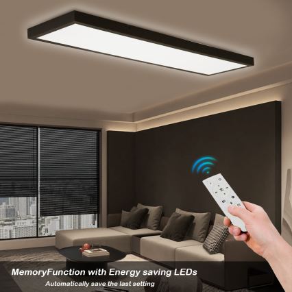 Brilagi - Dimmable Lampada da Bagno da Soffitto FRAME SMART LED/50W/230V 30x120 cm 3000-6000K IP44 Nero + Telecomando