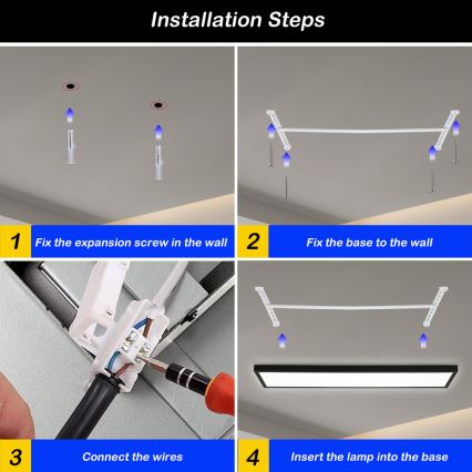 Brilagi - Dimmable Lampada da Bagno da Soffitto FRAME SMART LED/50W/230V 30x120 cm 3000-6000K IP44 Nero + Telecomando