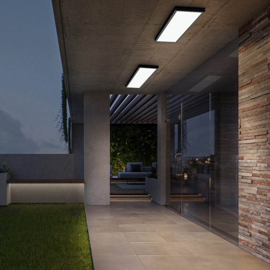 Brilagi - Dimmable Lampada da Bagno da Soffitto FRAME SMART LED/50W/230V 30x120 cm 3000-6000K IP44 Nero + Telecomando