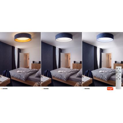 Brilagi - Plafonnier LED dimmable VELVET SMARTIX STARS LED/24W/230V 3000-6000K Ø 45 cm bleu Wi‑Fi Tuya Beacon + télécommande