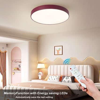 Brilagi - Plafonnier LED dimmable POOL LED/60W/230V 3000-6000K Ø 50 cm bordeaux + télécommande
