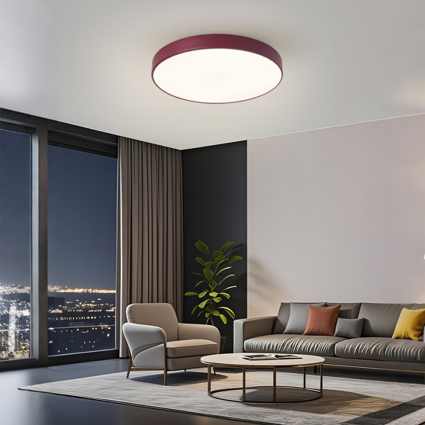 Brilagi - Plafonnier LED dimmable POOL LED/60W/230V 3000-6000K Ø 50 cm bordeaux + télécommande