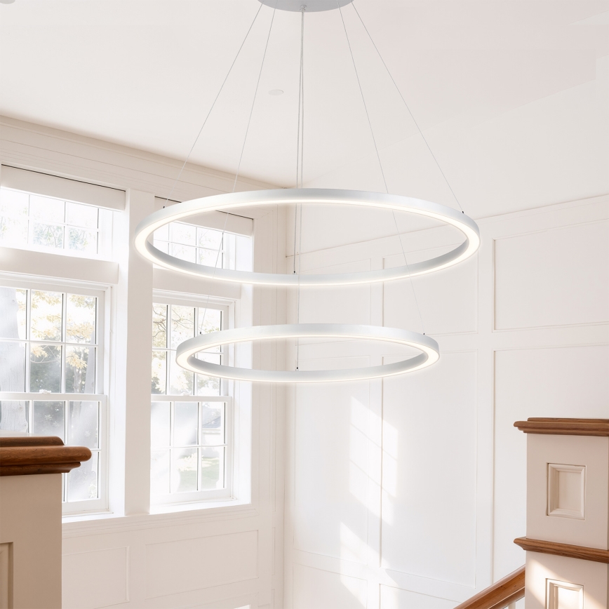 Brilagi - Suspension LED dimmable sur câble PORTOFINO LED/98W/230V 3000–6000K Ø 80 cm argentée + télécommande