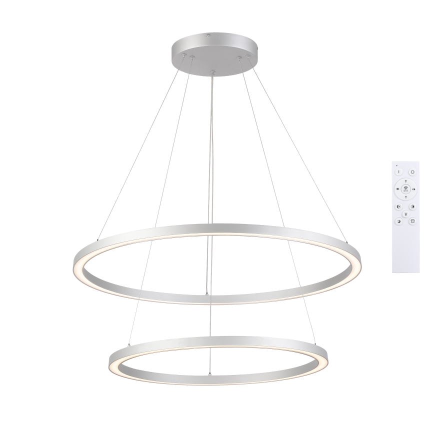 Brilagi - Suspension LED dimmable sur câble PORTOFINO LED/98W/230V 3000–6000K Ø 80 cm argentée + télécommande