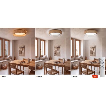 Brilagi - Plafonnier LED dimmable VELVET SMARTIX LED/36W/230V 3000-6000K Ø 55 cm beige Wi-Fi Tuya Beacon + télécommande
