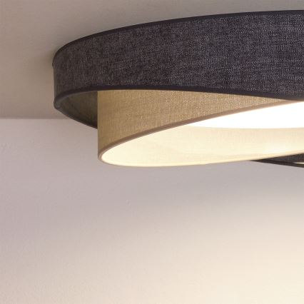 BRILAGI - Plafonnier LED dimmable VELVET TWIST LED/36W/230V 3000-6000K Ø 65 cm Wi-Fi Tuya Beacon gris/crème + télécommande
