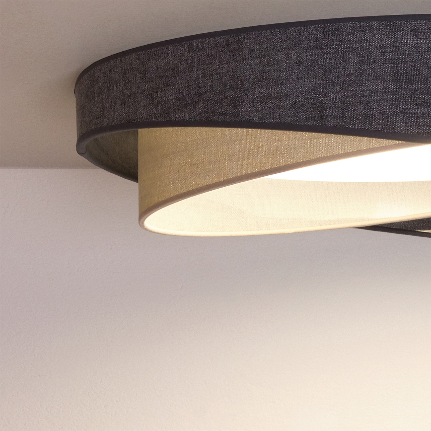 BRILAGI - Plafonnier LED dimmable VELVET TWIST LED/36W/230V 3000-6000K Ø 65 cm Wi-Fi Tuya Beacon gris/crème + télécommande