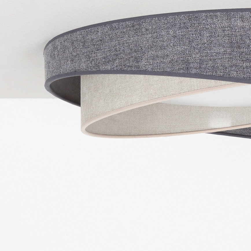 BRILAGI - Plafonnier LED dimmable VELVET TWIST LED/36W/230V 3000-6000K Ø 65 cm Wi-Fi Tuya Beacon gris/crème + télécommande