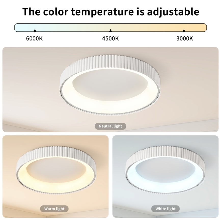 Brilagi - Dimmbare LED-Deckenleuchte FALCON MODERN LED/54W/230V 3000-6000K 60 cm Weiß + Fernbedienung