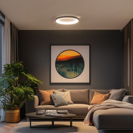 Brilagi - LED dimmbar Deckenleuchte FALCON SLIM LED/42W/230V 3000-6500K Ø 50 cm schwarz + Fernbedienung