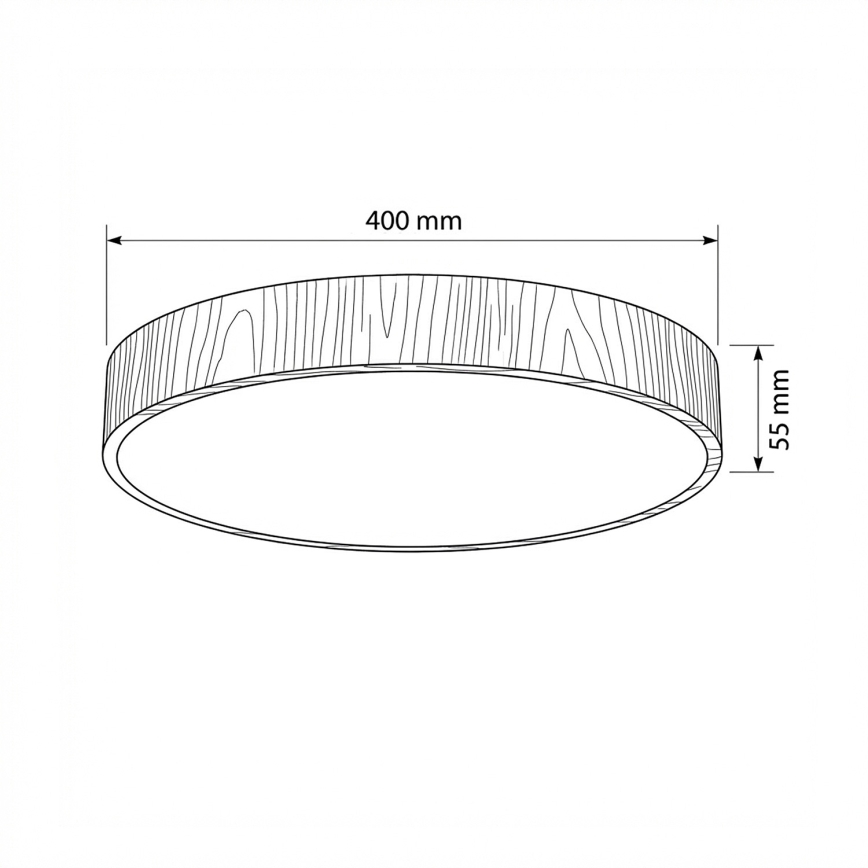 Brilagi - LED-dimmbare Deckenleuchte POOL LED/50W/230V 3000-6000K Ø 40 cm Holzdekor + Fernbedienung