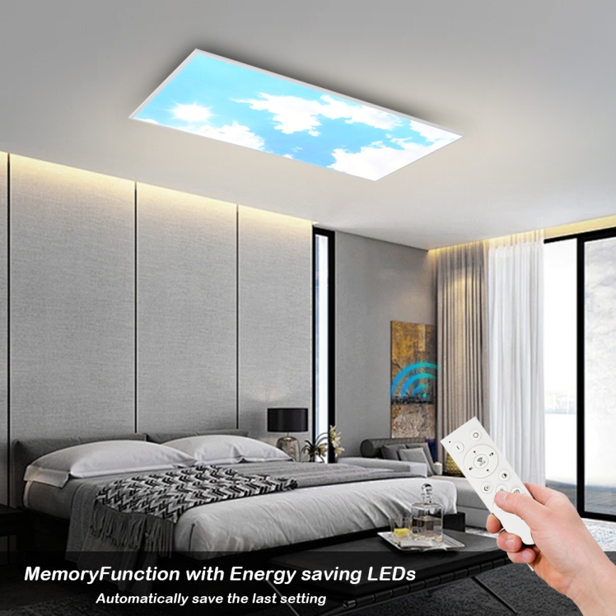 Brilagi - LED-dimmbare Deckenleuchte SLIMFRAME LED/80W/230V 120x60 cm 3000-6000K silber/blau + Fernbedienung