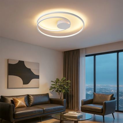 Brilagi - TWISTER LED-Deckenleuchte, dimmbar, 75 W, 230 V, 3000-6000 K, Ø 70 cm, weiß + Fernbedienung