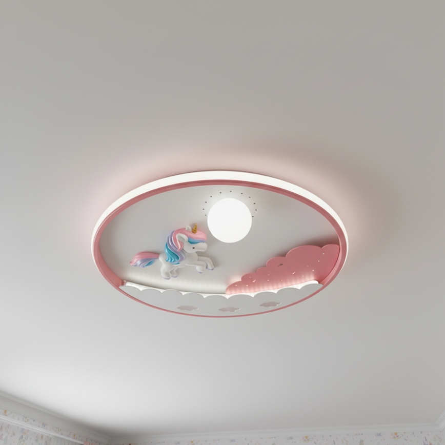 Brilagi - Dimmbare LED-Kinder-Deckenleuchte UNICORN LED/68W/230V 3000-6000K Ø 49 cm + Fernbedienung