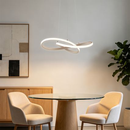 Brilagi - INFINITY dimmbare LED-Pendelleuchte an Kabel LED/55W/230V 3000-6000K 50x50 cm beige + Fernbedienung