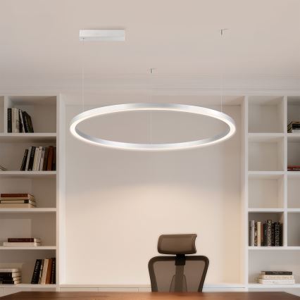 Brilagi - LED-dimmbare Pendelleuchte an Kabel PORTOFINO LED/60W/230V 3000–6000K Ø 80 cm silber + Fernbedienung