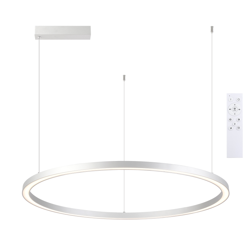Brilagi - LED-dimmbare Pendelleuchte an Kabel PORTOFINO LED/60W/230V 3000–6000K Ø 80 cm silber + Fernbedienung