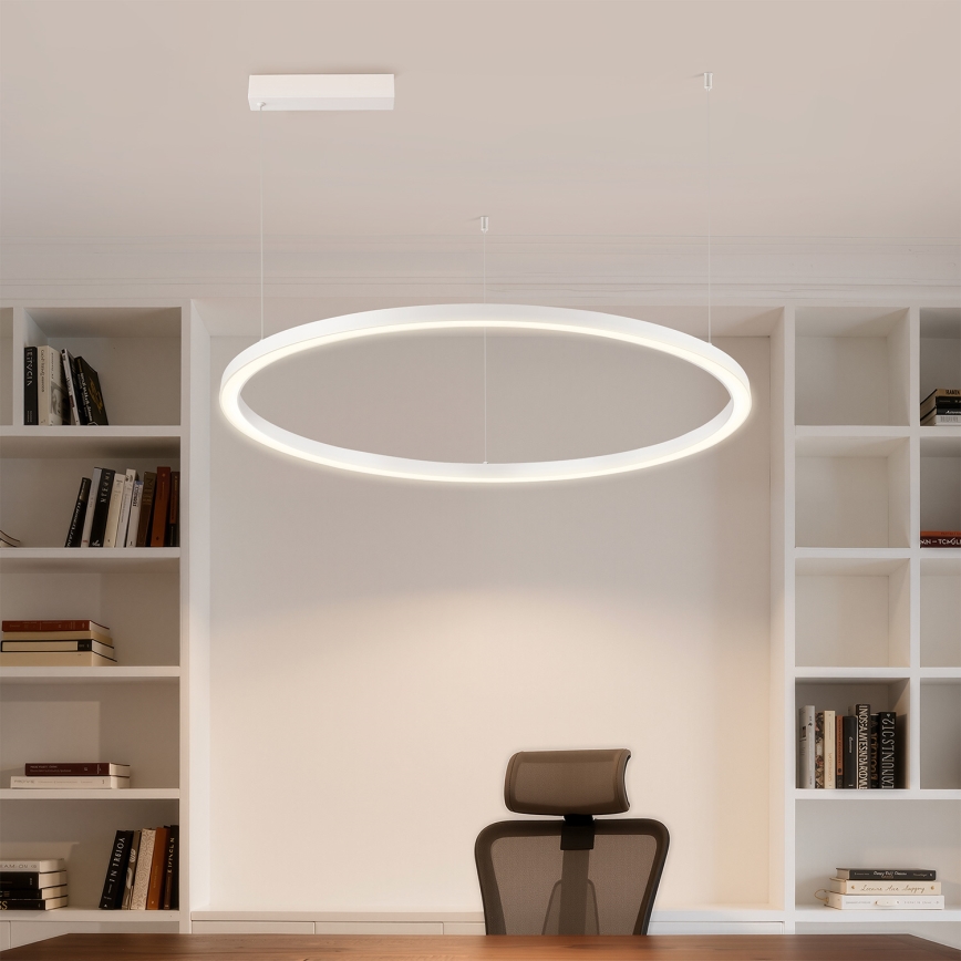 Brilagi - PORTOFINO LED-dimmbare Hängeleuchte an Seil LED/60W/230V 3000-6000K Ø 80 cm weiß + Fernbedienung