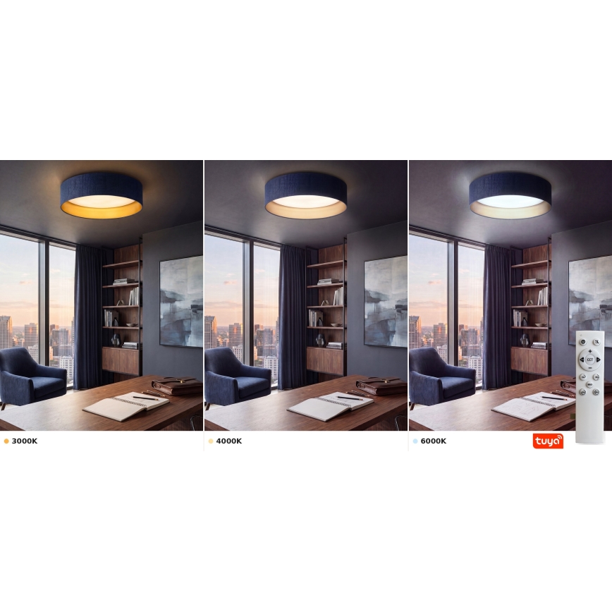 Brilagi - Dimmbare LED-Deckenleuchte VELVET SMARTIX STARS LED/36W/230V 3000-6000K Ø 55 cm blau/gold Wi-Fi Tuya Beacon + Fernbedienung