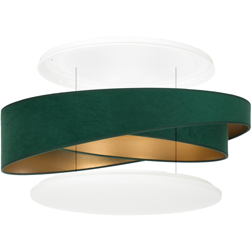 BRILAGI - LED-dimmbare Deckenleuchte VELVET TWIST LED/36W/230V 3000-6000K Ø 65 cm Wi-Fi Tuya Beacon grün/gold + Fernbedienung