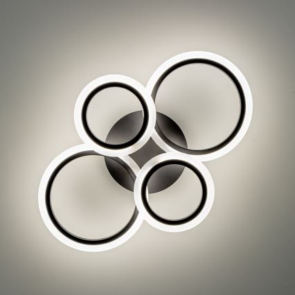 Brilagi - LED-dimmbare aufgesetzte Deckenleuchte ORBITS LED/50W/230V 3000-6500K schwarz + Fernbedienung