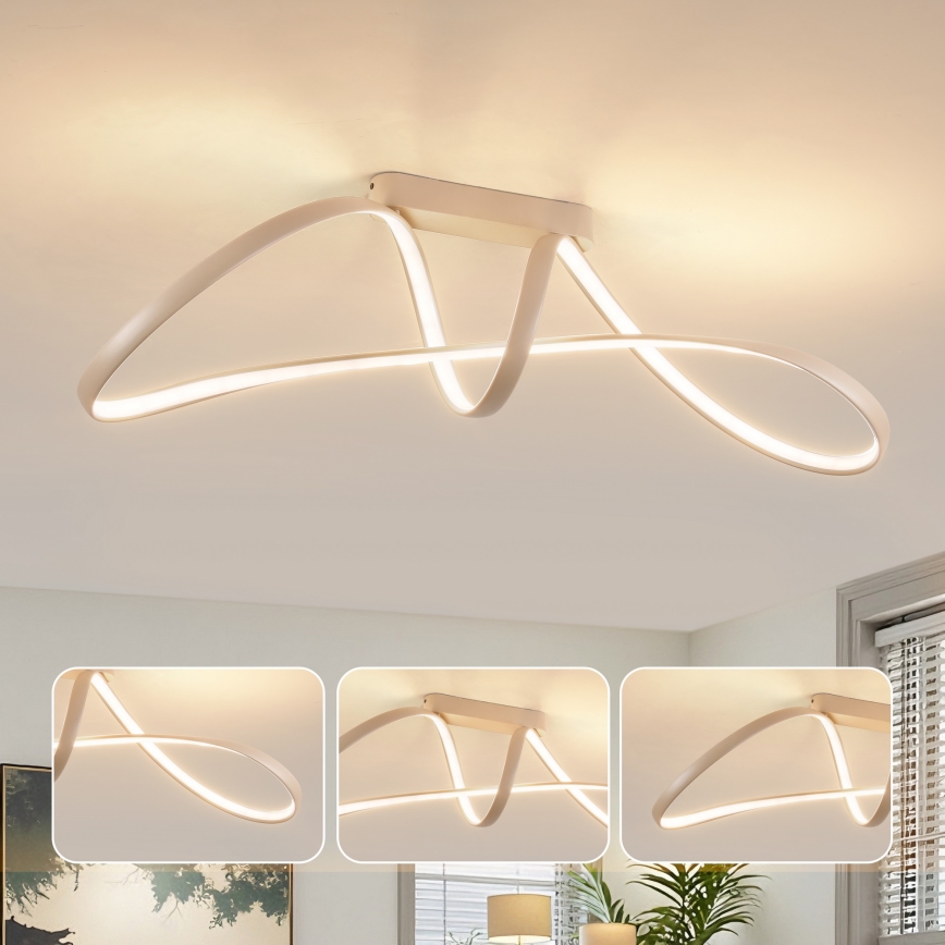 Brilagi - dimmbare LED-Aufbauleuchte TWISTER LED/60W/230V 3000-6000K beige + Fernbedienung
