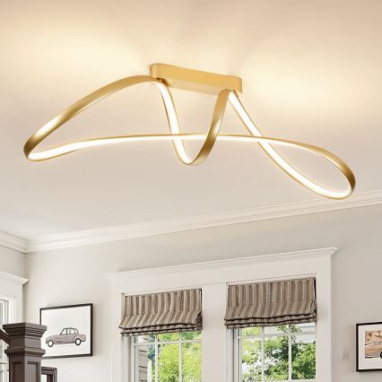 Brilagi - LED-dimmbare Deckenleuchte TWISTER LED/60W/230V 3000-6000K goldfarben + Fernbedienung