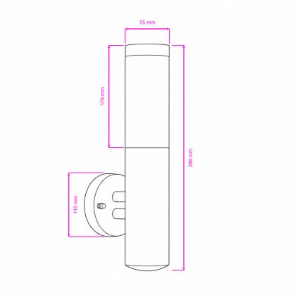 BRILAGI - LED-dimmbare Außenwandleuchte ELIA 1xE27/6W/230V 2700-6500K IP44 Wi-Fi mattchrom