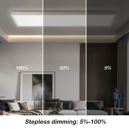 Brilagi - LED-dimmbar Badezimmer-Deckenleuchte FRAME SMART LED/50W/230V 120x30 cm 3000-6000K IP44 weiß + Fernbedienung