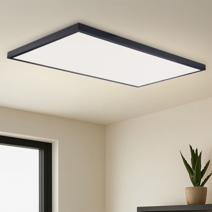 Brilagi - LED-dimmbare Badezimmer-Deckenleuchte FRAME SMART LED/96W/230V 120x60 cm 3000-6000K IP44 schwarz + Fernbedienung