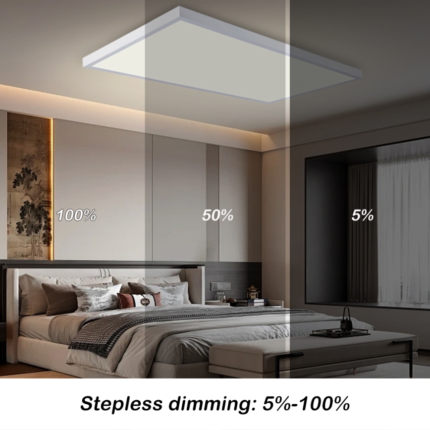 Brilagi - Dimmbare LED-Badezimmer-Deckenleuchte FRAME SMART LED/96W/230V 120x60 cm 3000-6000K IP44 weiß + Fernbedienung