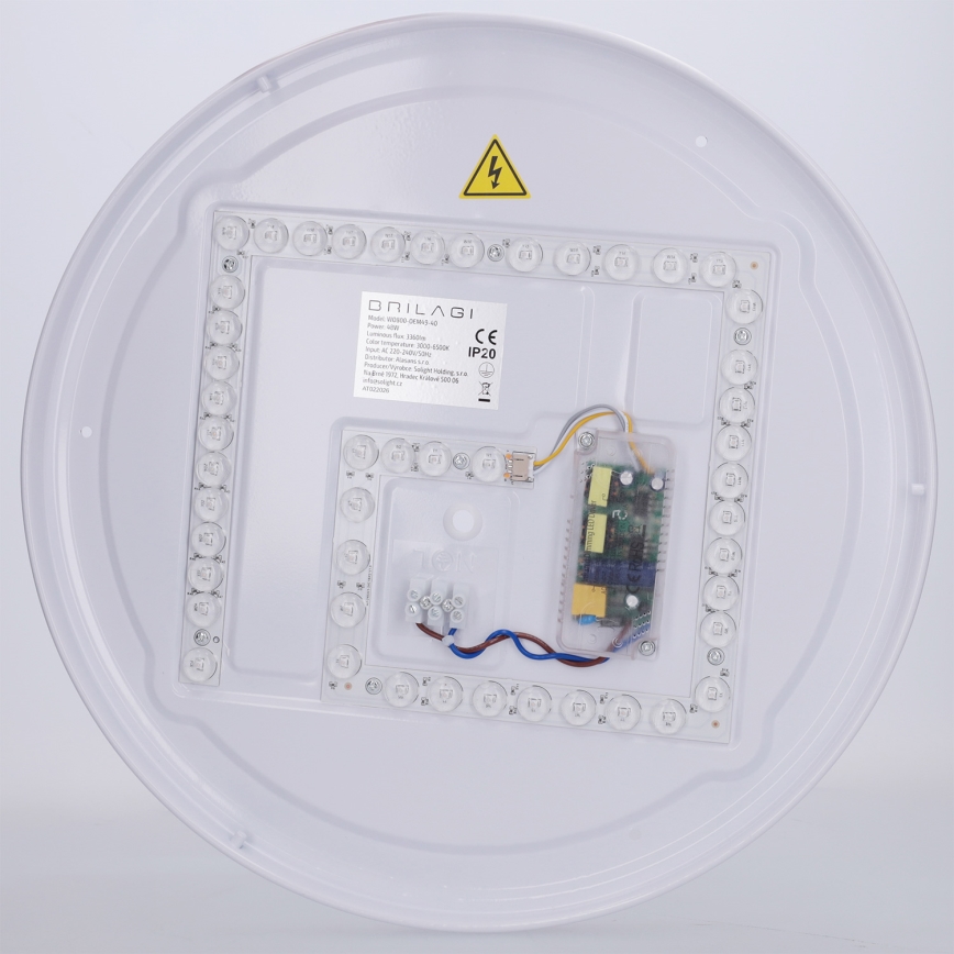 Brilagi - dimmbare LED-Deckenleuchte COCI LED/48W/230V 3000-6500K Ø 39 cm Holzdekor/Schwarz + Fernbedienung