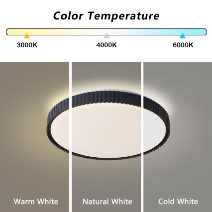 Brilagi - LED-dimmbare Deckenleuchte CORVO LED/72W/230V 3000-6000K schwarz Ø 50 cm + Fernbedienung