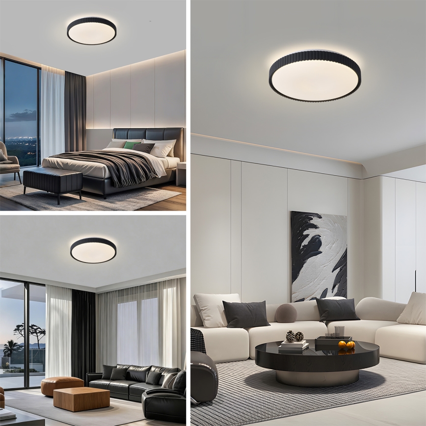 Brilagi - LED-dimmbare Deckenleuchte CORVO LED/72W/230V 3000-6000K schwarz Ø 50 cm + Fernbedienung