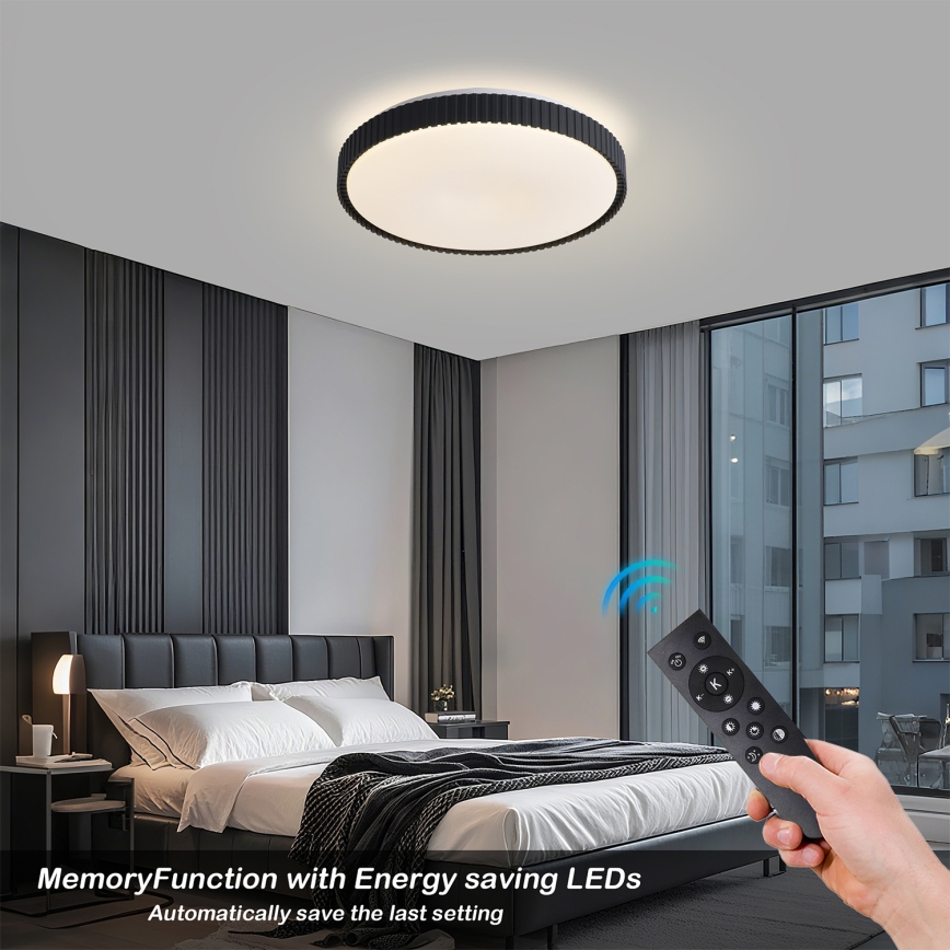 Brilagi - LED-dimmbare Deckenleuchte CORVO LED/72W/230V 3000-6000K schwarz Ø 50 cm + Fernbedienung