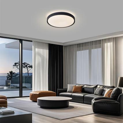 Brilagi - LED-dimmbare Deckenleuchte CORVO LED/72W/230V 3000-6000K schwarz Ø 50 cm + Fernbedienung