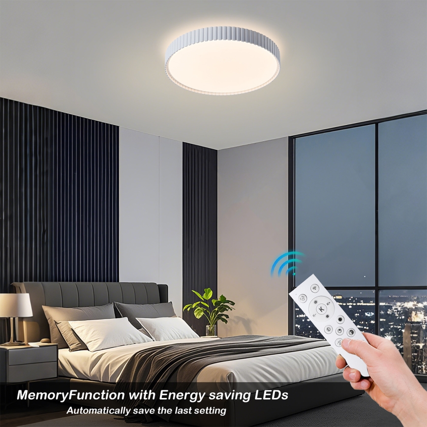 Brilagi - dimmbare LED-Deckenleuchte CORVO LED/54W/230V 3000-6000K weiß Ø 40 cm + Fernbedienung