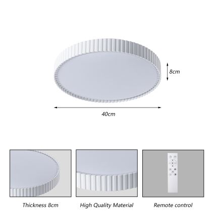 Brilagi - dimmbare LED-Deckenleuchte CORVO LED/54W/230V 3000-6000K weiß Ø 40 cm + Fernbedienung