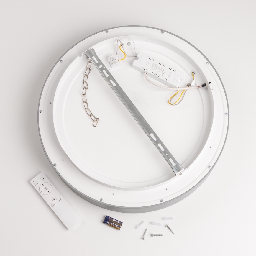 Brilagi - dimmbare LED-Deckenleuchte FALCON LED/80W/230V 3000-6500K Ø 60 cm grau + Fernbedienung