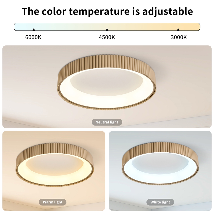 Brilagi - LED dimmbare Deckenleuchte FALCON MODERN LED/54W/230V 3000-6500K 60 cm beige + Fernbedienung