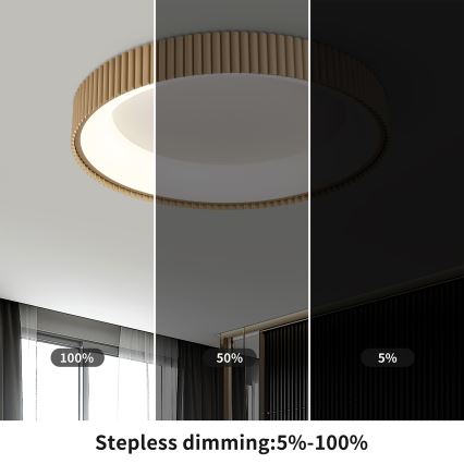Brilagi - LED dimmbare Deckenleuchte FALCON MODERN LED/54W/230V 3000-6500K 60 cm beige + Fernbedienung