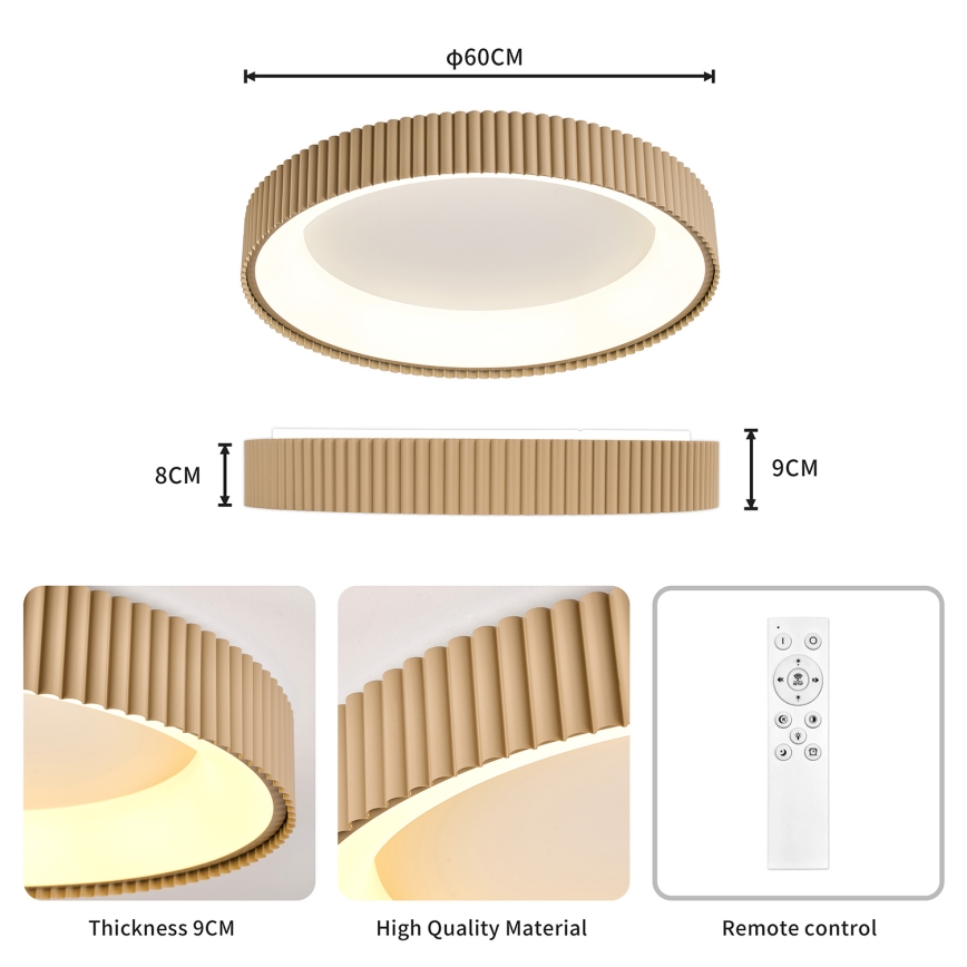 Brilagi - LED dimmbare Deckenleuchte FALCON MODERN LED/54W/230V 3000-6500K 60 cm beige + Fernbedienung
