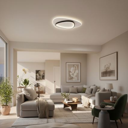 Brilagi - dimmbare LED-Deckenleuchte FLARE LED/70W/230V 3000-6000K 55x55 cm weiß/schwarz + Fernbedienung