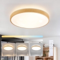 Brilagi - LED-dimmbare Deckenleuchte GLASS POOL DOUBLE LED/60W/230V 3000-6000K 50 cm Holzdekor + Fernbedienung