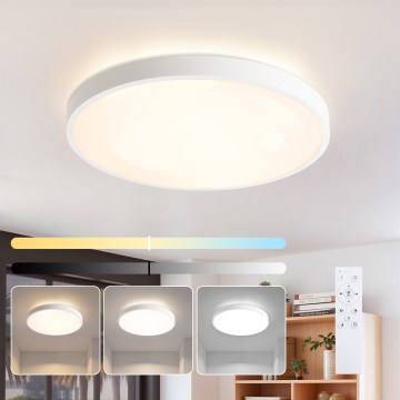 Brilagi - LED dimmbare Deckenleuchte GLASS POOL DOUBLE LED/60W/230V 3000-6000K 50 cm weiß + Fernbedienung