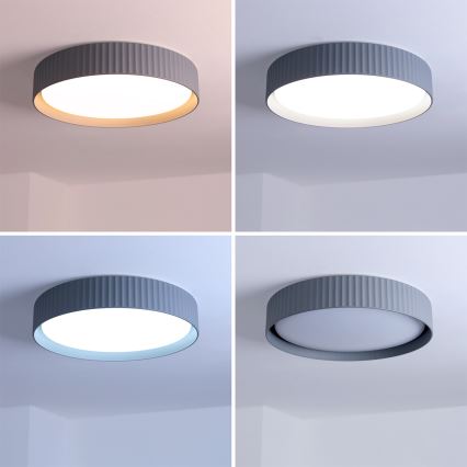 Brilagi - Dimmbare LED-Deckenleuchte LUCIA, 48 W / 230 V, 3000–6500 K, Ø 41 cm, grau, mit Fernbedienung