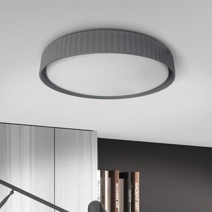Brilagi - Dimmbare LED-Deckenleuchte LUCIA, 48 W / 230 V, 3000–6500 K, Ø 41 cm, grau, mit Fernbedienung